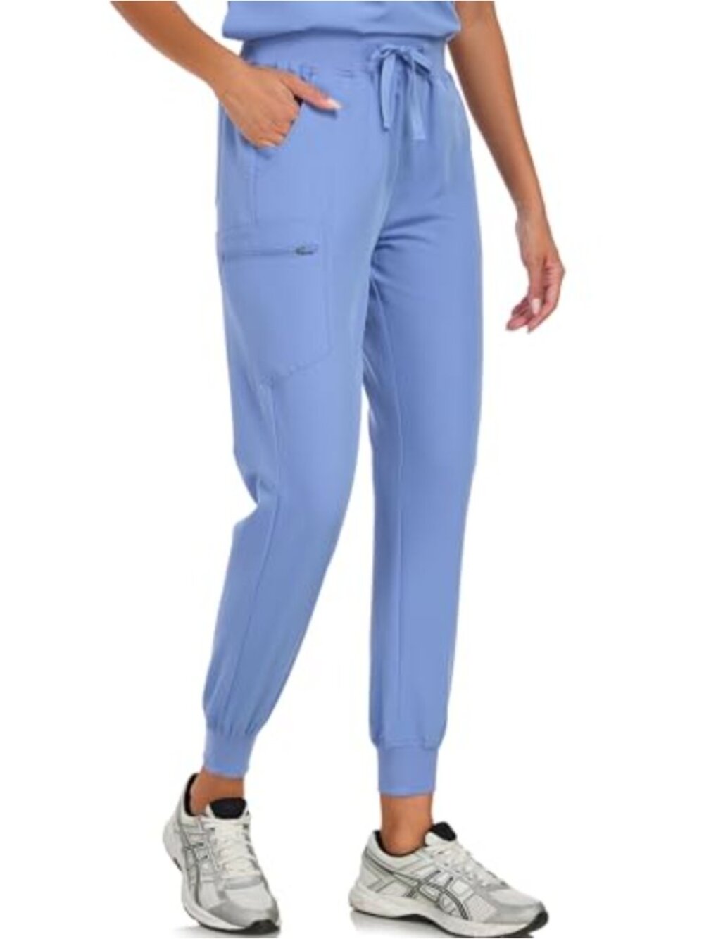 Women's Scrub Pants, 4-Way Stretch Joggers, High Rise Cargo Pants with Pockets